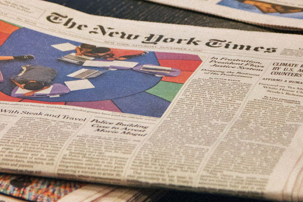 ES-Public-Relations-Boston A photo of a New York Times newspaper cover